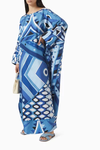 Vivara-print Maxi Dress in Silk Twill