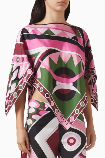 Vivara-print Top in Silk Twill