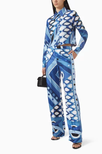Vivara-print Pants in Silk