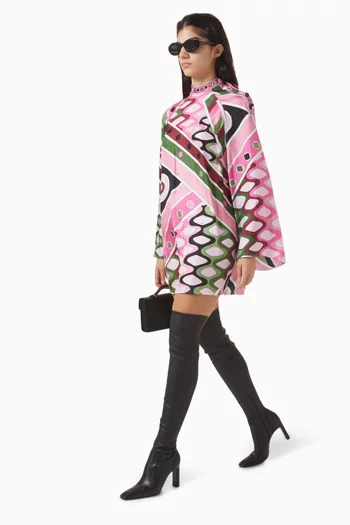 فستان ميني بنقشة فيفارا حرير تويل