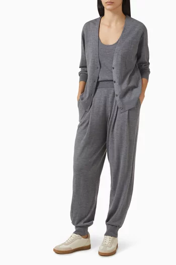 بلوزة بلا أكمام وفتحة رقبة عميقة مزيج صوف