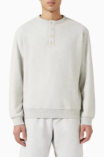 Terry Henley Sweatshirt in Cotton-blend