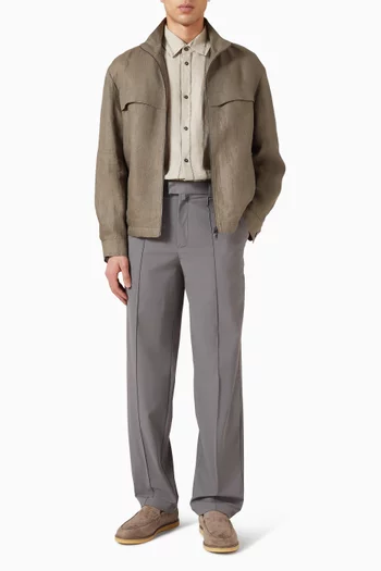 Water-repellent Belted Pants