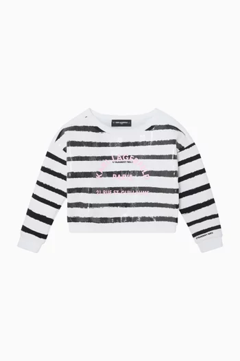 Striped Sequin Sweatshirt