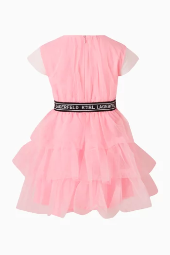 Logo Dress in Tulle