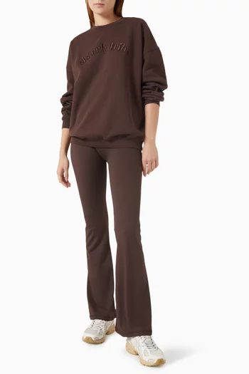 سويت شيرت مطرز بشعار الماركة قطن