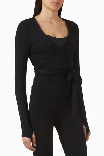 بلوزة سوفت باليه بتصميم ملفوف لنزينغ مودال