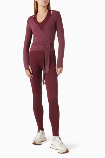 بلوزة سوفت باليه بتصميم ملفوف لنزينغ مودال