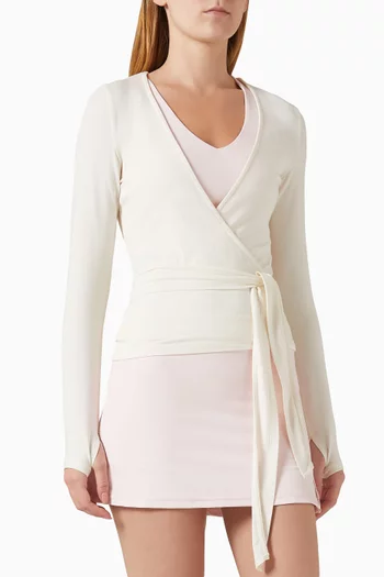 بلوزة سوفت باليه بتصميم ملفوف لنزينغ مودال