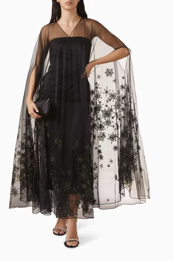 Sequin-embellished Cape Abaya