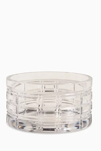 Hudson Plaid Nut Bowl in Crystal Glass