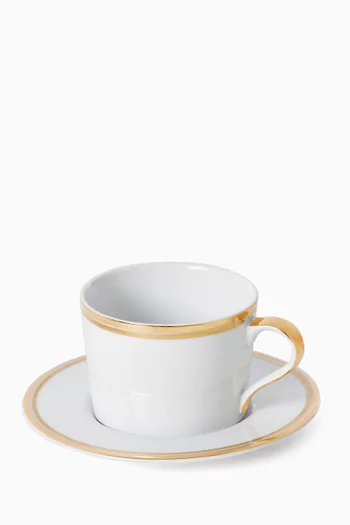 Wilshire Tea Cup & Saucer Set in Porcelain