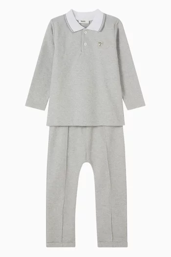 طقم بنطال وتي شيرت بولو