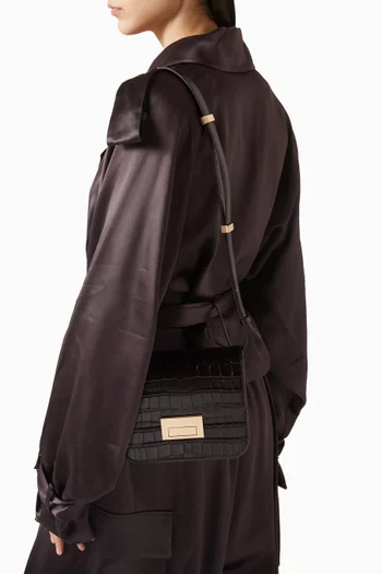 حقيبة كروس ديزي صغيرة جلد بنقشة جلد التمساح