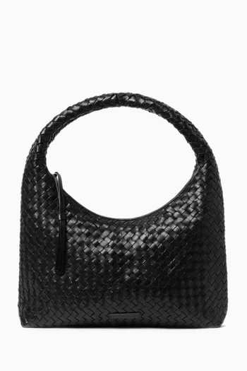 Medium Willow Hobo Bag in Woven Leather