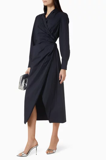 فستان كشكش قطن بوبلين