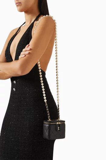 Pearl-chain Vanity Bag in Leather