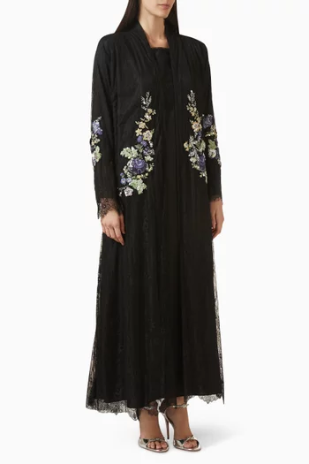 3-piece Embroidered Abaya Set