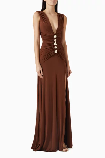 فستان سهرة مونلايت بفتحة رقبة عميقة