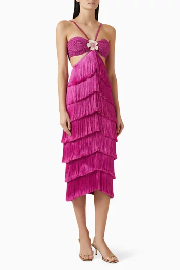 Lya Fringe Midi Dress