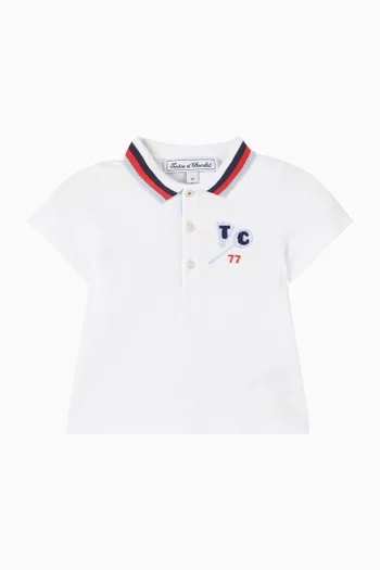 Seaside-embroidered Polo Shirt in Cotton-pique