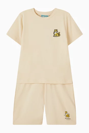 Tiger-appliqué T-shirt in Cotton