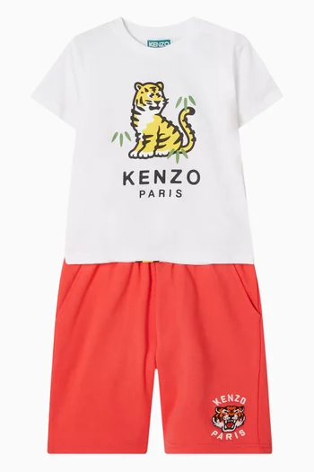 Tiger Logo-print Bermuda Sweatshorts in Cotton