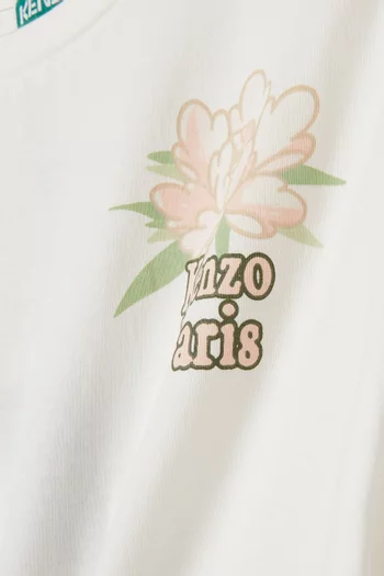 Floral Logo T-shirt in Cotton