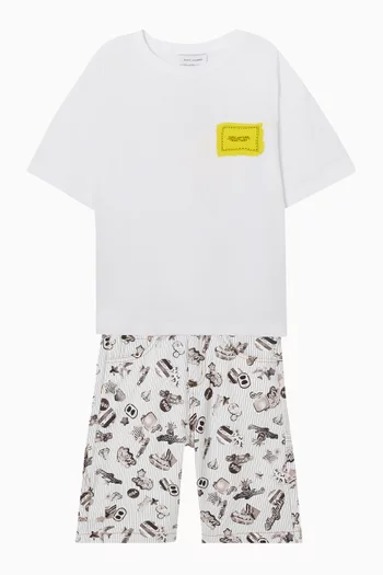Graphic Logo Print T‑Shirt in Cotton
