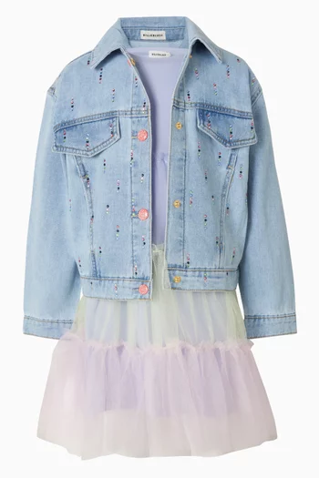 T-shirt Dress in Cotton & Tulle