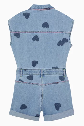 Heart Romper in Denim
