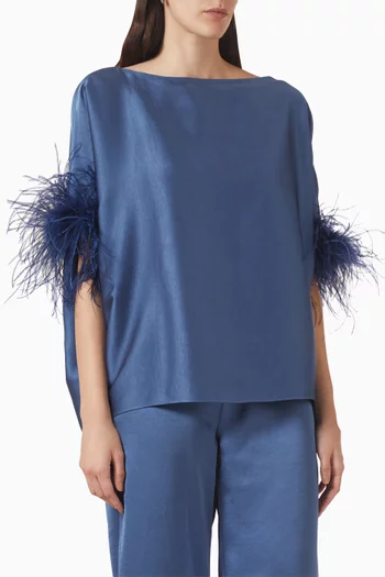 Feather-trim Top in Viscose