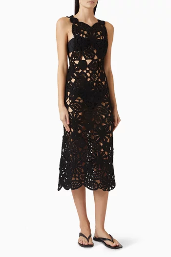 Aria Midi Dress in Crochet