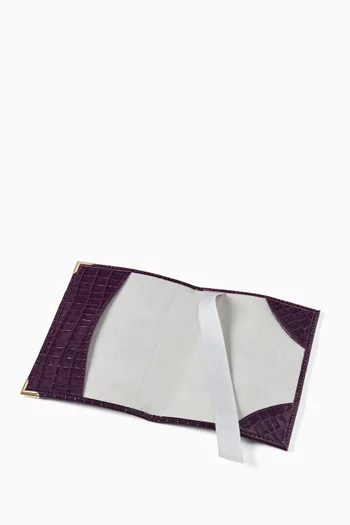 حافظة جواز سفر جلد بنقشة جلد التمساح