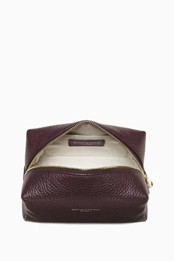 حقيبة مستحضرات تجميل لندن جلد بارز الملمس