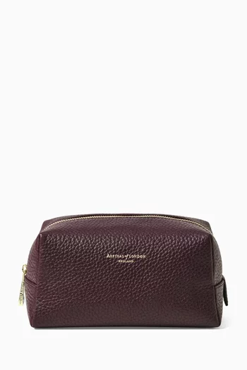 حقيبة مستحضرات تجميل لندن جلد بارز الملمس