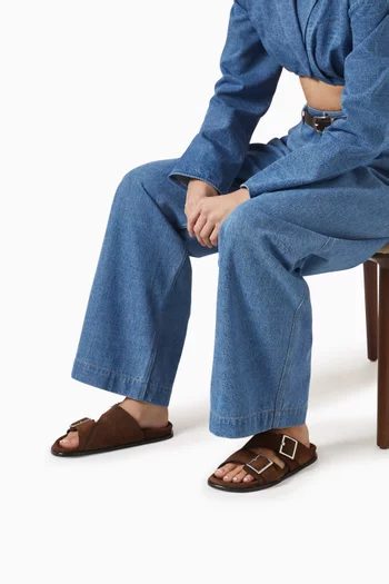 Alba Slides in Suede Leather