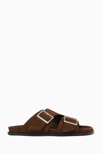 Alba Slides in Suede Leather