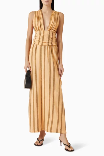 Soli Striped Maxi Dress in Cotton