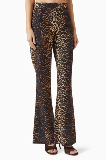 Nyra Leopard-print Pants in Cotton