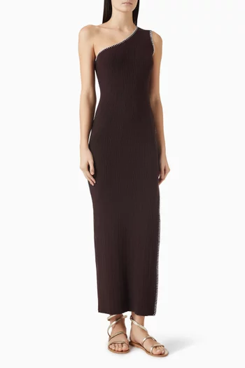 Iris One-shoulder Maxi Dress in Knit