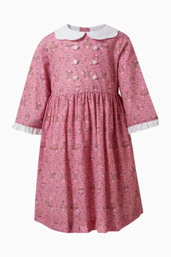 فستان بروفينزا بنقشة زهور قطن