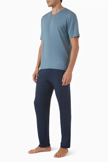 V-neck T-shirt in Stretch Viscose