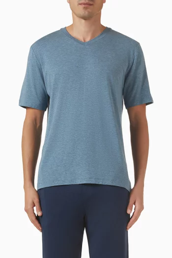 V-neck T-shirt in Stretch Viscose