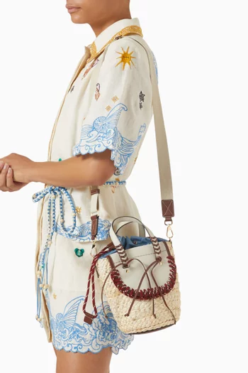 حقيبة هابانيرا تريك خوص وجلد