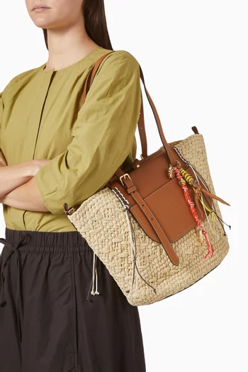 Tropicana Tote Bag in Raffia & Leather