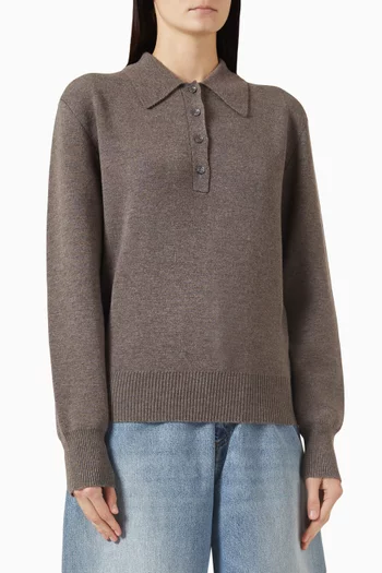 Compact Knitted Polo Sweater