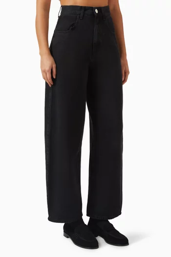 بنطال جينز دينم بقصة ساق أسطوانية