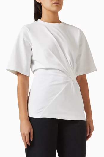 تي شيرت بعقدة ملفوفة قطن