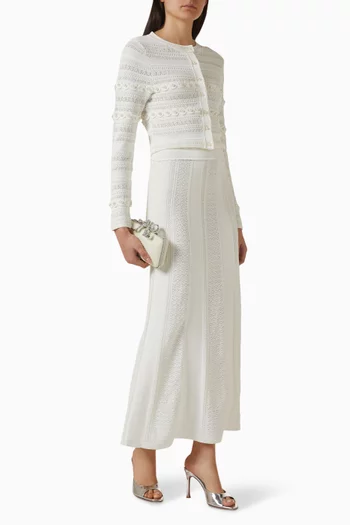 تنورة فانيا منسوجة مزينة بتطريزات بالخرز